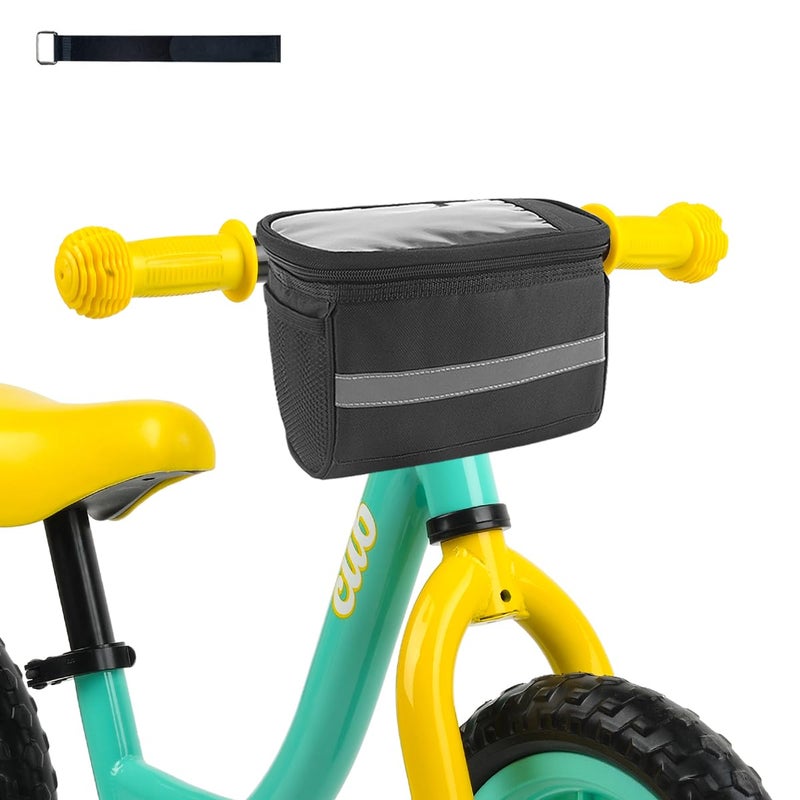 MATTISAM Kids Bike Handlebar Bag with Phone Mount and Cooler - Front Bike Basket for Toddler Kids Girls Boys Scooter and Men Women Road Mountain Bicycle - Image 1